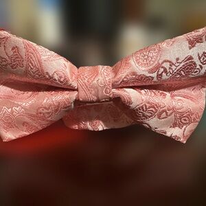 Elegant Pink/Coralish Paisley Bow Tie